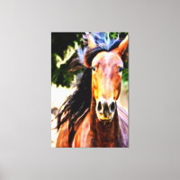 *~* Black Mane Horse AR22 Equine Art Canvas Imprim