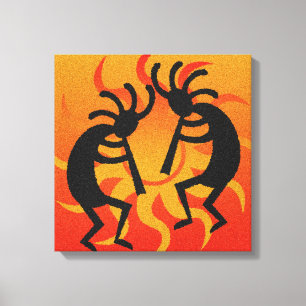 Toile Black Orange Sud-Ouest Kokopelli Wall Art