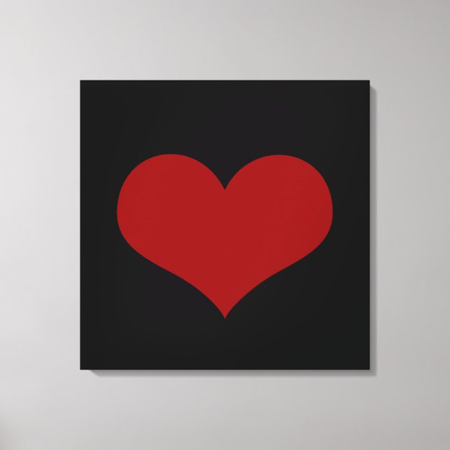 Toile Black Red Heart Love (Recto)