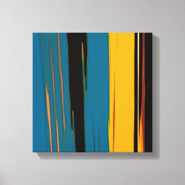 Toile Black Turquoise Et Orange Go ! Art Abstrait (Recto)