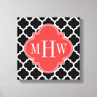 Black Whal Marocain #5 Coral Rouge 3 Monogramme in