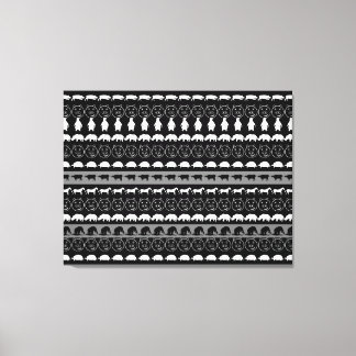 Toile Black White Animaux Modernes Motif #2