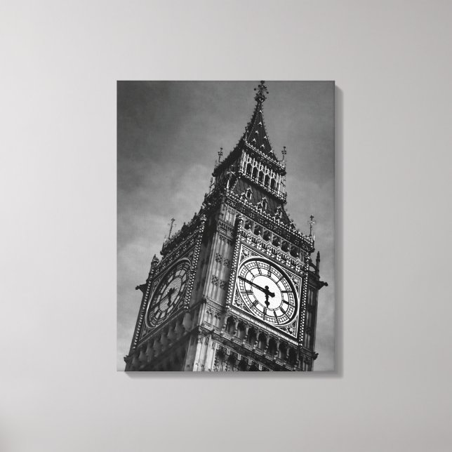 Toile Black & White Fermer Big Ben London Travel (Recto)