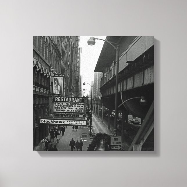 Toile Blackhawk, rue des signes du restaurant de Chicago (Recto)