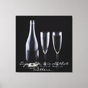 Toile Blanc inspiré de noir de cannelure de Champagne d