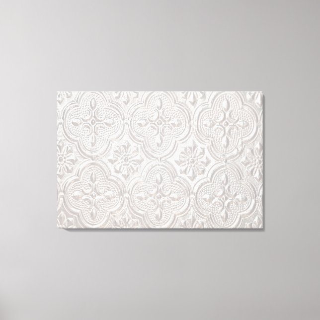 Toile Blanc sur motif floral blanc (Recto)