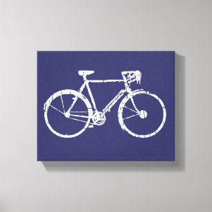 Toile Blanc Vélo bleu décor idée murale