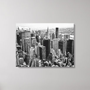 Toile blanche et noire de New York City