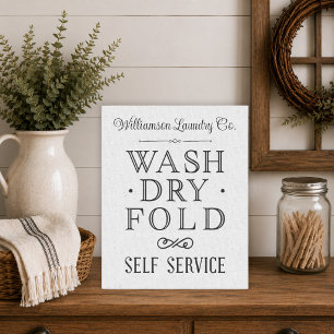 Toile Blanchisserie Familiale Vintage en Libre-Service