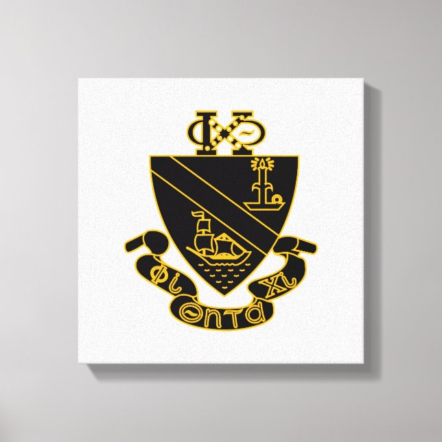 Toile Blason de Phi Chi Theta | Or et Noir (Recto)