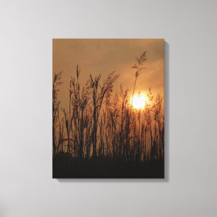 Toile Blé au coucher du soleil - verticale