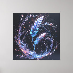 Toile Blé fantastique avec éclaboussure d'eau dynamique
