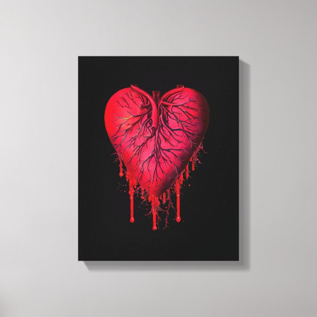 Toile Bleeding Heart Love Heart break surreal Art (Recto)