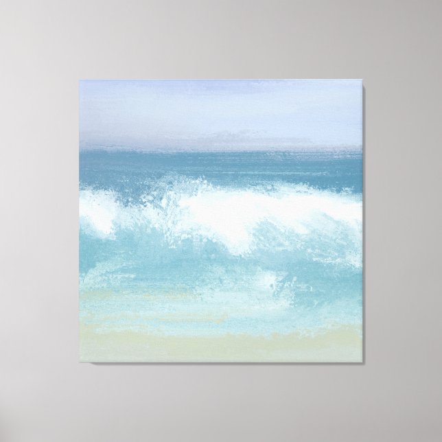 Toile Bleu Abstrait de la mer briser vague dans l'aquare (Recto)