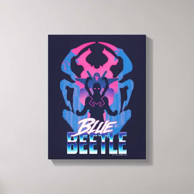 Toile Bleu Beetle Rétrowave contre graphique (Recto)