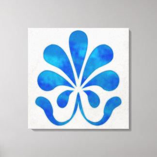 Toile Bleu carrelage art 24x24