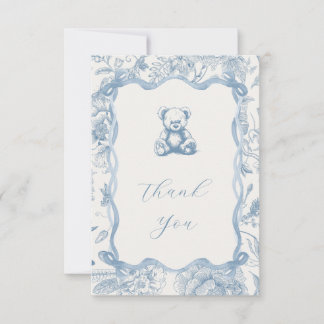 Toile bleu Carte de remerciements Ours en Teddy