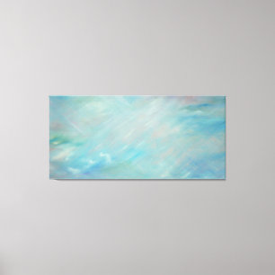 Toile Bleu flotter acrylique art abstrait contemporain