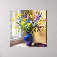 Bleu jaune pourpre fleurit Art