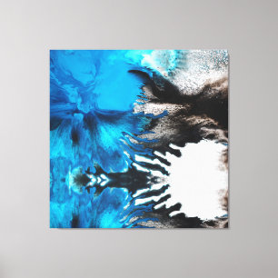 Toile Bleu noir blanc gris couleur Paint Splash Abstrait