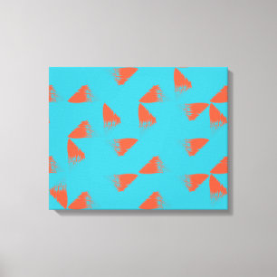 Toile Bleu, orange, dynamique, motif géométrique tendanc