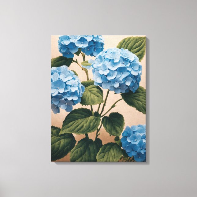 Toile Bleu paisible Hydrangée peinture (Recto)