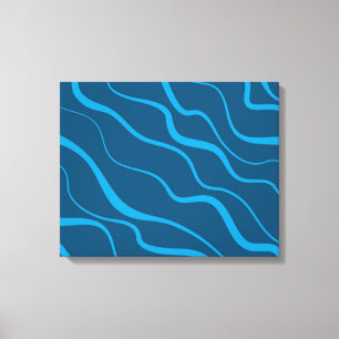 Toile Bleu, simple, moderne, cool vague abstraction