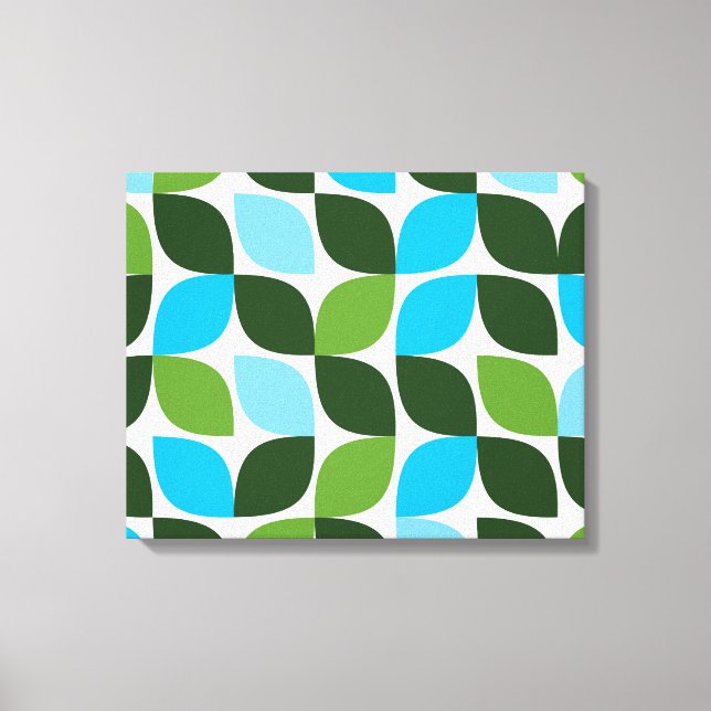 Toile Bleu, vert, cool, tendance, nature moderne abstrai (Recto)