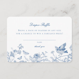 Toile Bleue De Jouy Déchets Raffle Invitation Inse