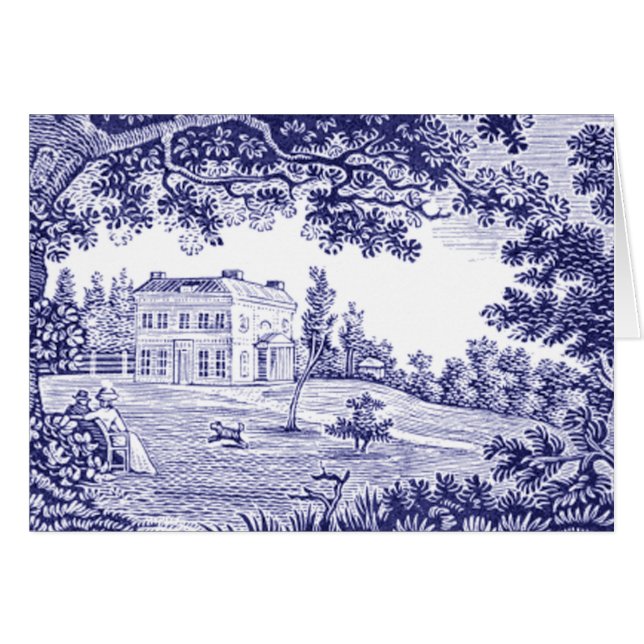 Toile Bleue vintage Campagne française (Devant horizontal)
