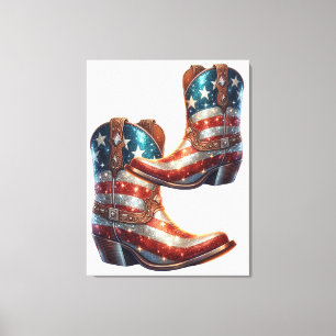 Toile Bling American Flag Boot