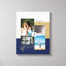 Bloc de couleur moderne Famille Photo Collage Canv