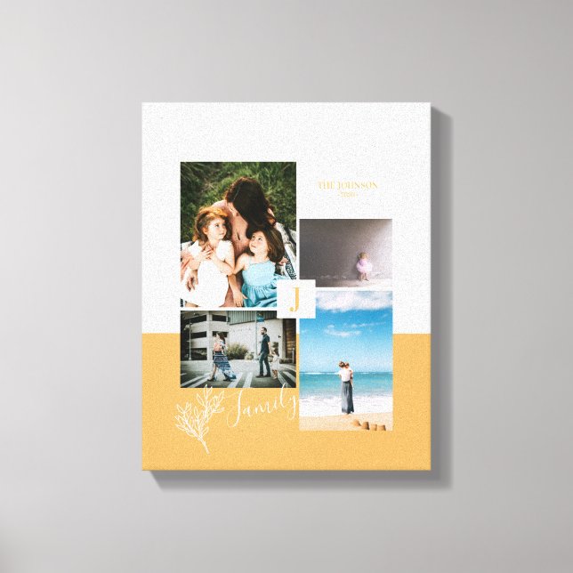 Toile Bloc de couleur moderne Family Photo Collage (Recto)