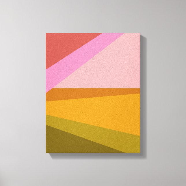 Toile Bloc de couleurs Art géométrique moderne en rouge  (Recto)