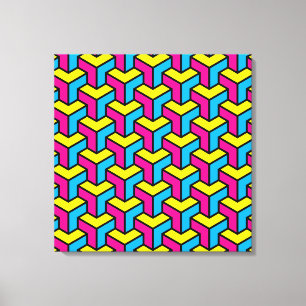 Toile Bloc d'illusion géométrique CMYK en gras