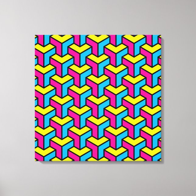 Toile Bloc d'illusion géométrique CMYK en gras (Recto)