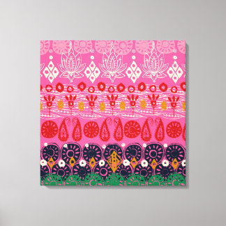 Toile bloc lotus rose