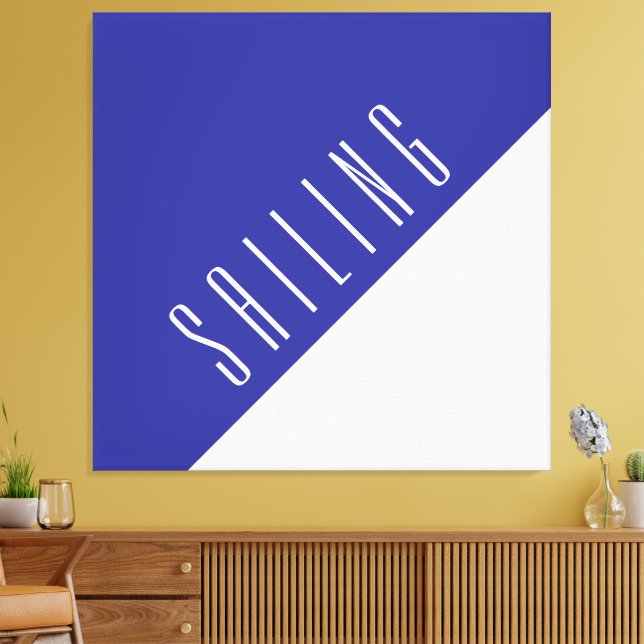 Toile Blocage de couleur blanche foncée diagonale (Insitu(Salon))