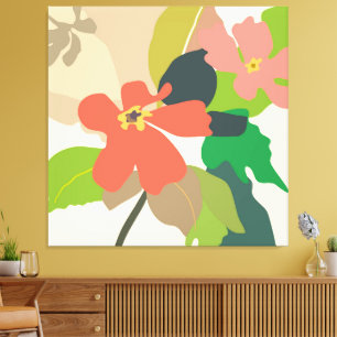 Toile Blocs de couleurs du jardin floral
