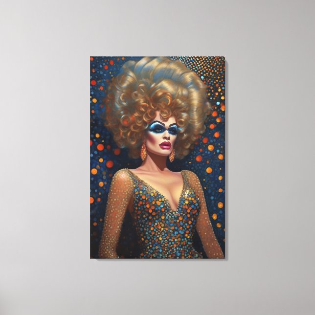 Toile Blonde Bombshell Drag Queen Portrait (Recto)