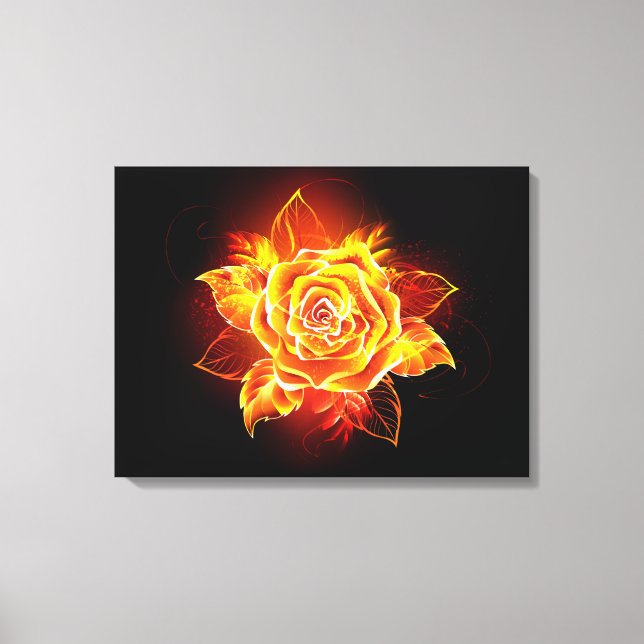 Toile Blooming Fire Rose (Recto)