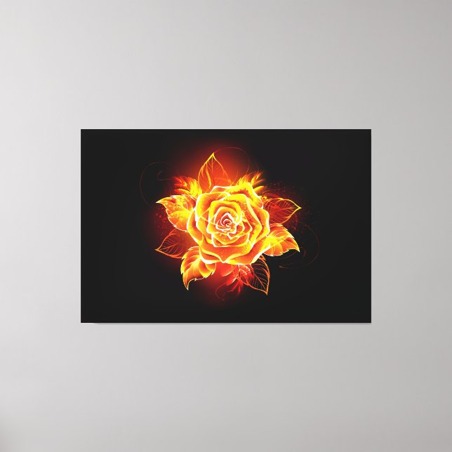 Toile Blooming Fire Rose (Recto)