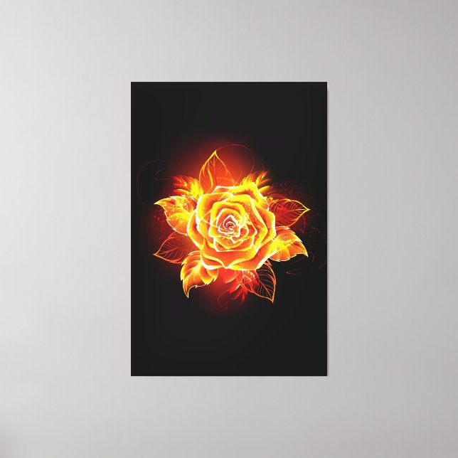 Toile Blooming Fire Rose (Recto)