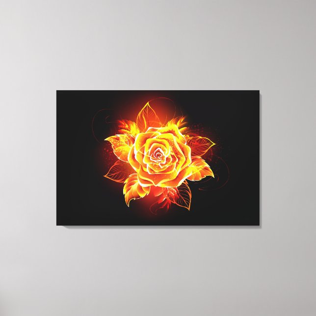 Toile Blooming Fire Rose (Recto)