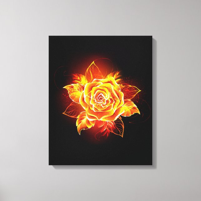 Toile Blooming Fire Rose (Recto)