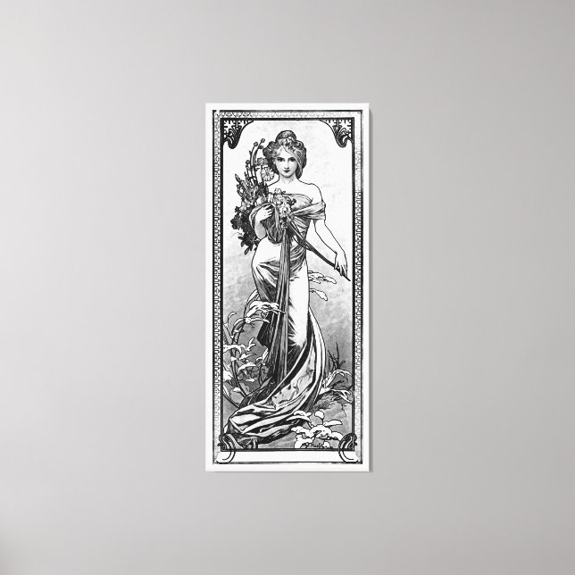 Toile Blossoms brisés par Alphonse Mucha (Recto)