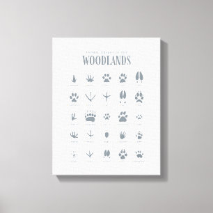 Toile Blue Animal Tracks Woodland Nursery