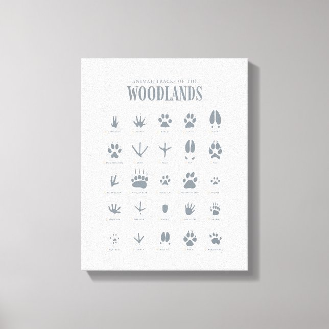 Toile Blue Animal Tracks Woodland Nursery (Recto)