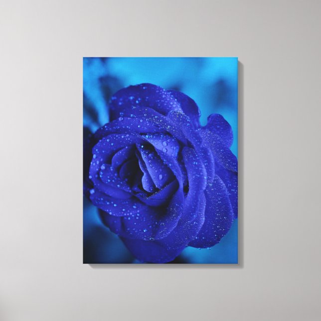 Toile Blue Flower Stretched Canvas Print (Recto)