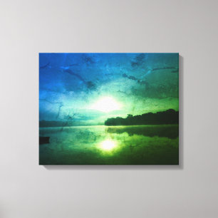 Toile Blue Green Morning Sunrise abstrait à CT River